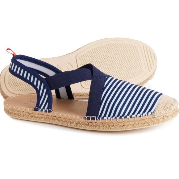 Sea Star Mariner Seafarer Slingback Blue and White Stripe Size 8 - Picture 3 of 10